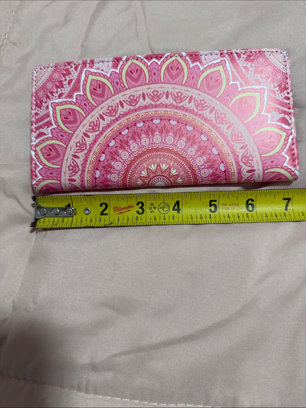Pink Mandala Pattern Checkbook Wallet - Picture 4 of 5